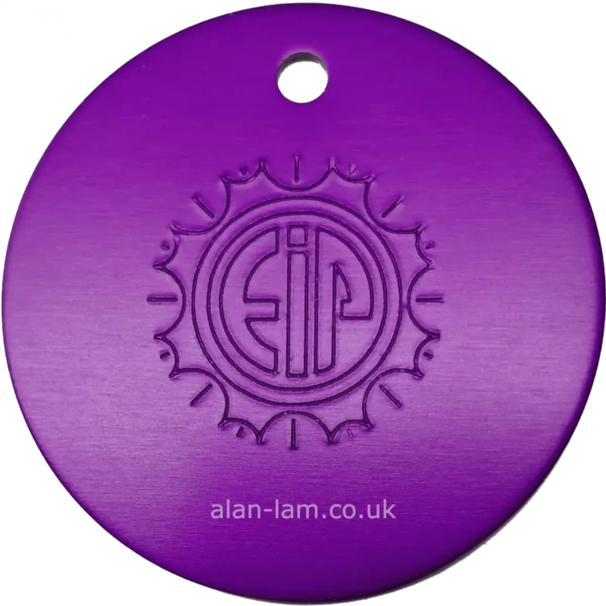 large disc purple plate front view